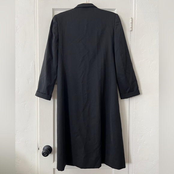 Vintage Ernst Strauss & Schnell Sports black overcoat double breasted wool coat - Picture 4 of 11